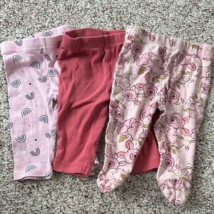 Set of Three Pink Baby Leggings